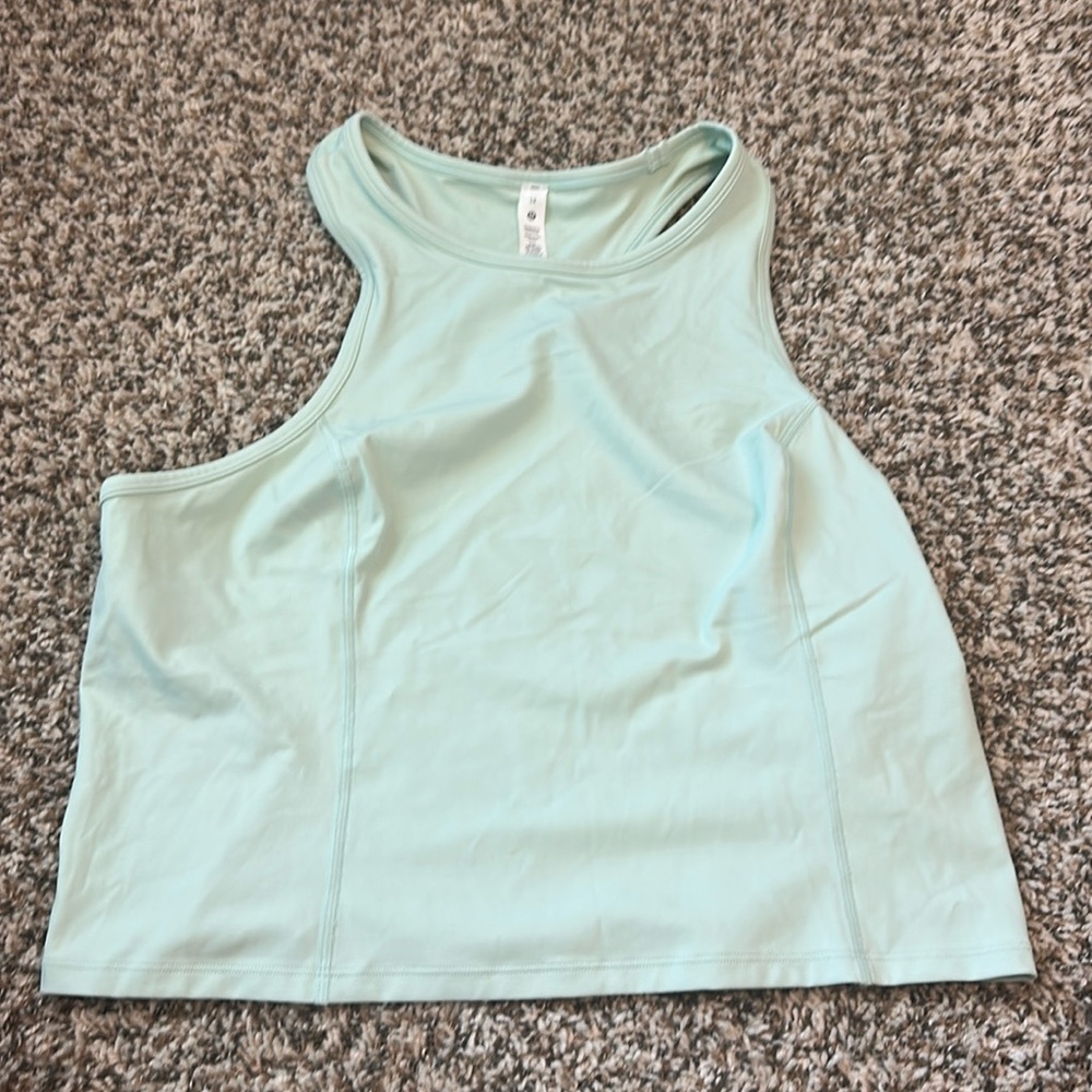 NWT Lululemon Racerback crop run tank in size 14 and mint blue color